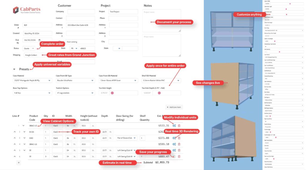 Cabinet Components online with cabparts online